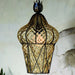 Amber Murano glass ceiling lantern with baloton finish