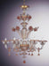Coral and gold Murano glass chandelier