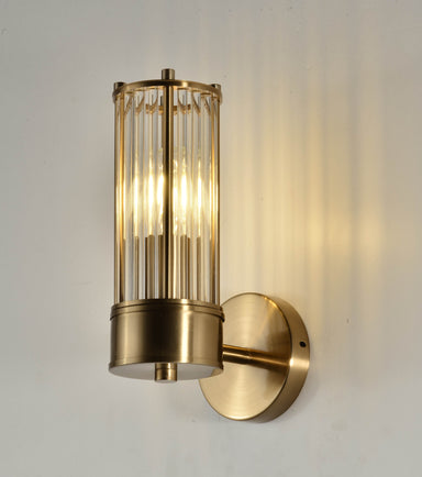Art Deco Bronze Sconce with Glass Detailing