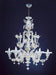 Six light clear and gold Murano hand-blown chandelier