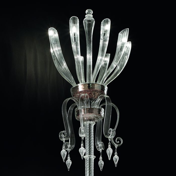 Venetian glass wall chandelier with Rezzonico-style arms
