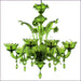 Green Murano glass custom chandelier in several sizes