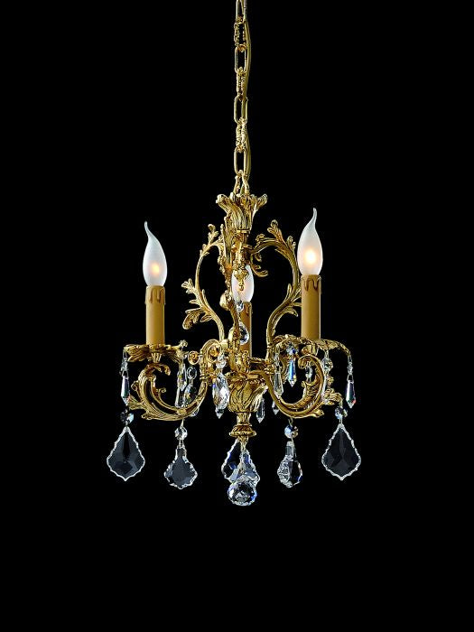 Small 3 light chandelier from Italy with optional crystals
