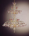 Gold and pink 16 light pastoral Murano glass chandelier