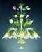 Murano glass chandelier with white and green lilies