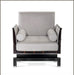 Luxurious black-framed armchair in the art deco style