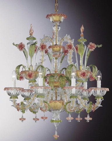 Ornate floral Murano glass Chandelier