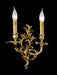 Two light classic brass candelabra wall light