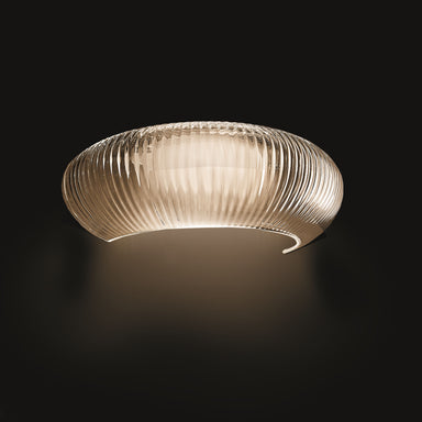 Modern Murano glass ribbed pendant, flush and wall lights