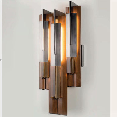 Modern high-end wooden wall light with LED strips