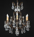 6 Light Brass Chandelier with Bohemian Crystals