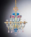 Small colourful Murano glass chandelier with 6 light and flowers