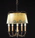 5 light Bouillotte-style chandelier with shades