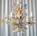 Pretty 5 light chandelier with pastel Murano glass flowers