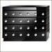 Dramatic art deco chest of drawers in black Venetian glass