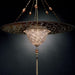 Metre-wide Fortuny style Murano glass pendant light