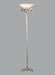 Silver floor lamp uplighter with frosted glass