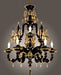 Black and Gold Rezzonico Style chandelier with 9 lights