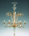 Gold Murano glass and crystal chandelier