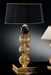 Modern Murano glass table light with black and amber spheres
