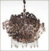 Silver or brown steel pendant light with  premium crystals