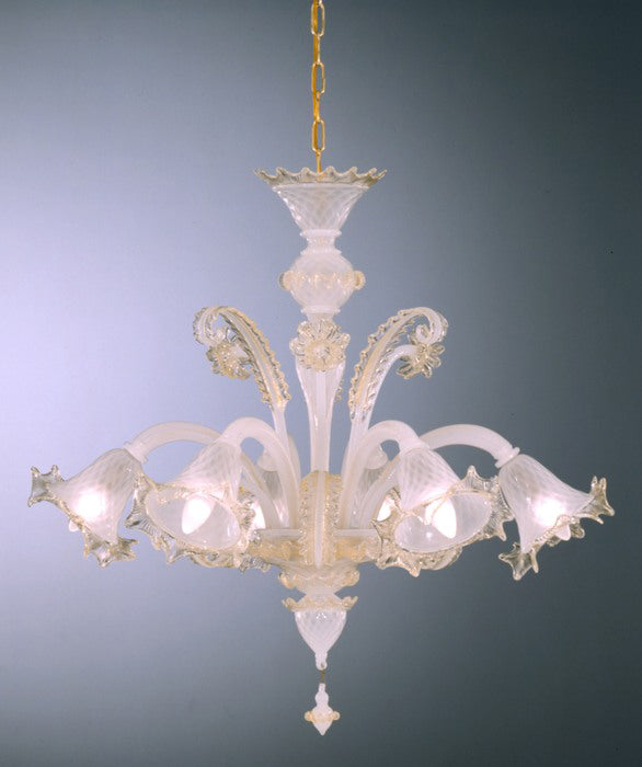 White Murano glass chandelier