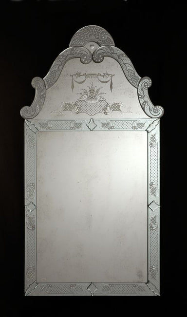 Tall 18Th Century-Style Venetian Archtop Wall Mirror