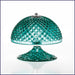 Clear, blue, or green crystal & glass chandelier
