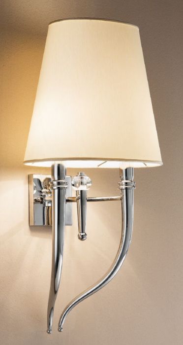 Wall Light with Contemporary Polished Nickel Base
