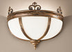 Antique Bronze and White Satin Glass Wall Light