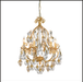 White gold chandelier with Murano glass fruits