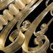 Large white and gold Murano glass chandelier with gold trim