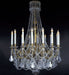 16 Light French Gold Chandelier with Crystals