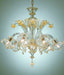 Pastoral Venetian clear and gold glass chandelier