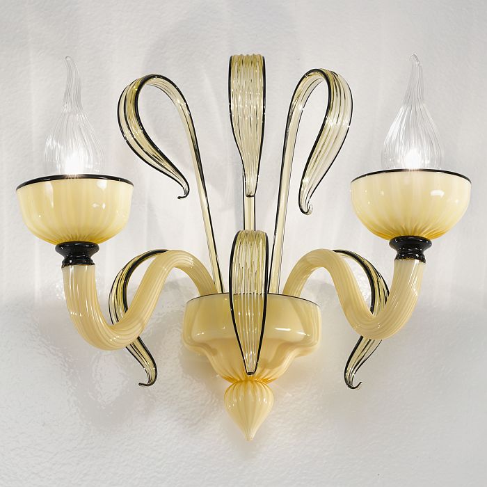 White Murano glass 'Epoque' wall chandelier