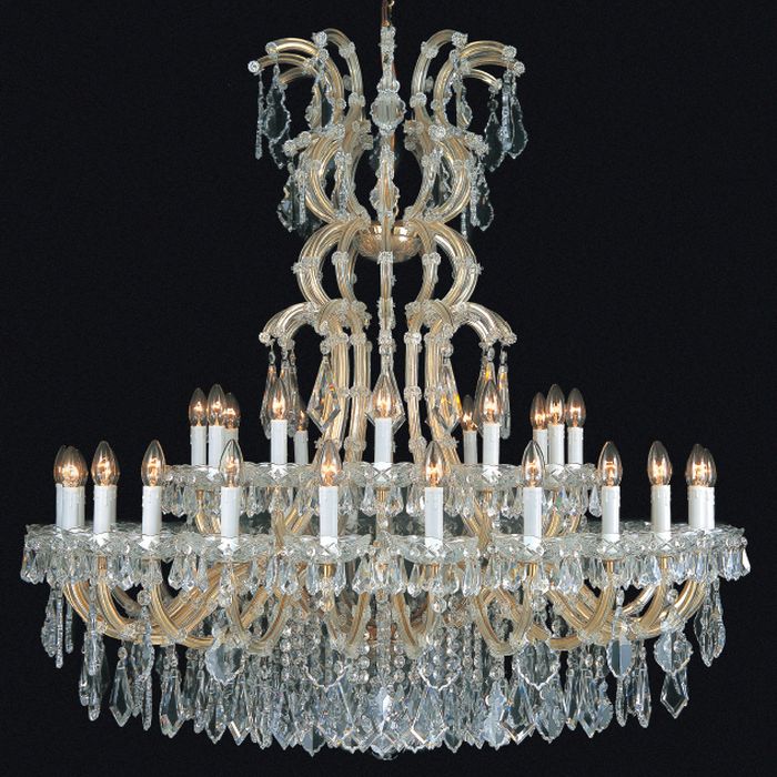 Classic Maria Theresa 36 light gold & Italian crystal chandelier