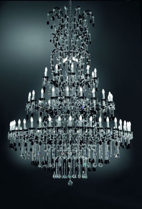 Majestic 75 light three-tiered crystal chandelier
