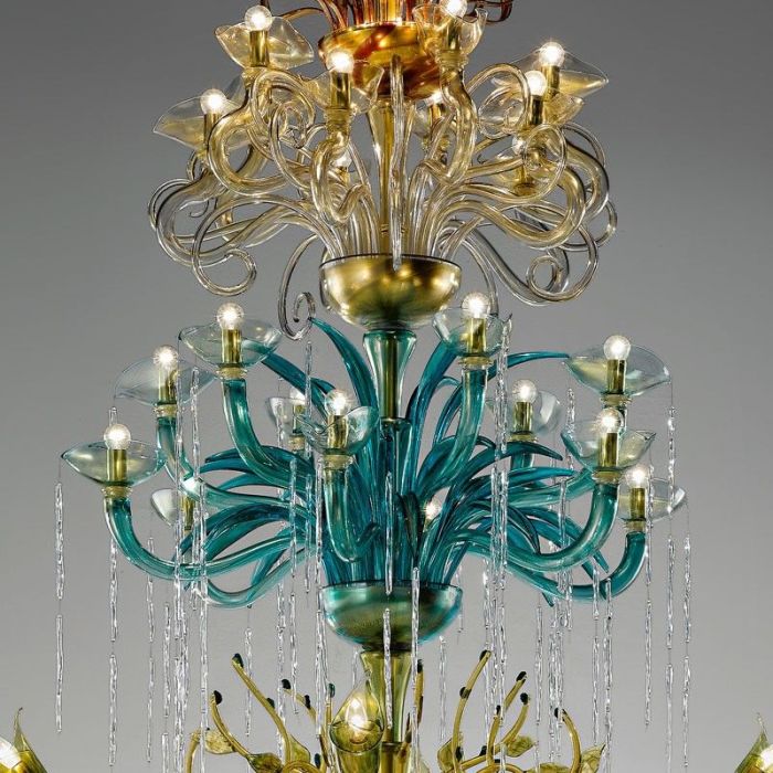 I Quattro Elementi Murano glass chandelier from De Majo