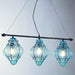 Aquamarine Venetian baloton glass triple ceiling light