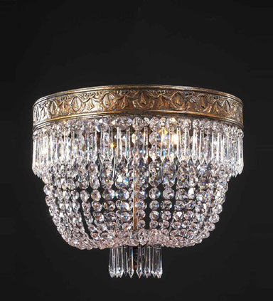 Small Crystal Glass Basket Chandelier
