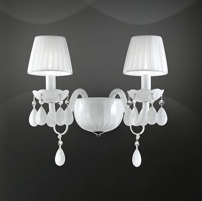 White, red or black chandelier wall light with shades