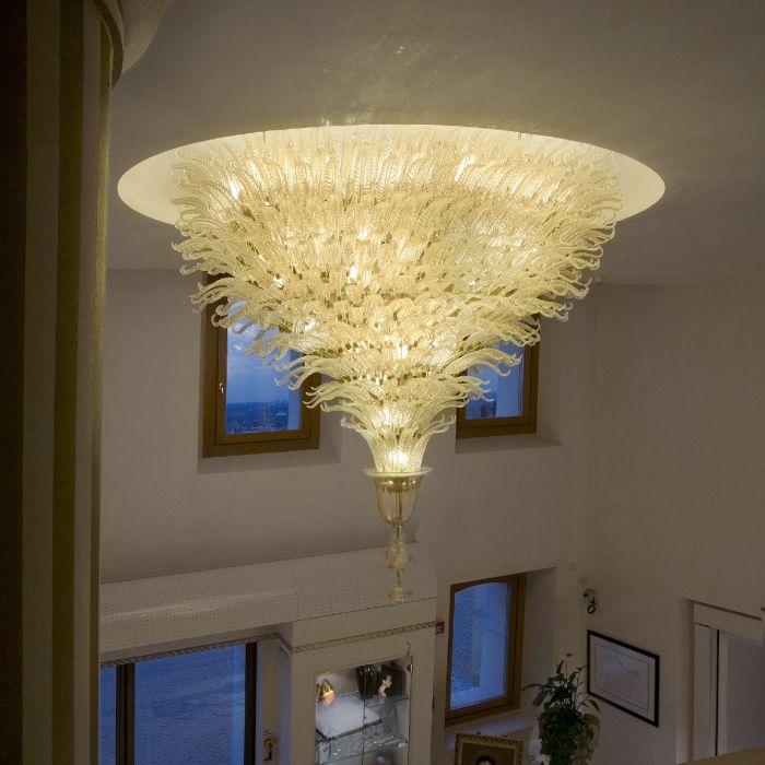 Murano glass oval custom centrepiece ceiling light