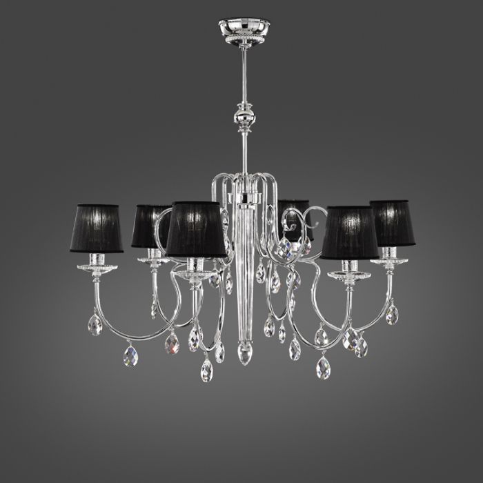 premium Elements chandelier with black or ivory shades