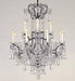 12 light Bohemian crystal and black metal chandelier by