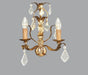 Gold Metal with Glass Crystals - Leaf & Candles Design