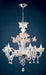 Murano glass chandelier with pink and gold decorations