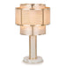 Modern copper and gold table lamp with marble base