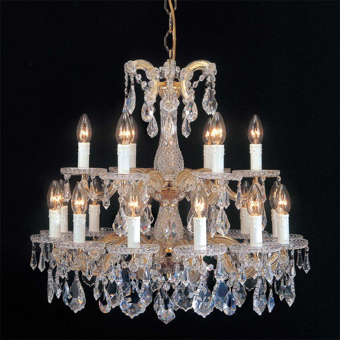 Maria Theresa 18 light gold-plated Italian chandelier