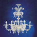 Clear glass Rezzonico-style chandelier with 6 lights