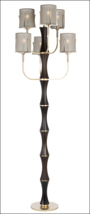 Stylish modern floor lamp with ebony wood frame